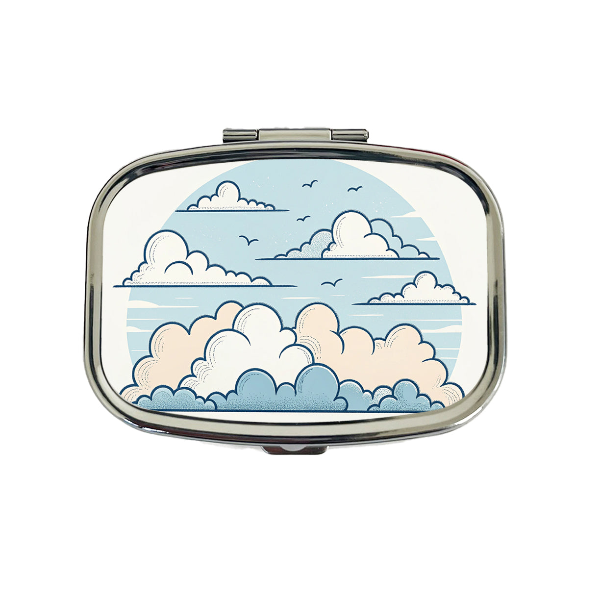 Puffy Clouds Minimalist Cute Sky Travel Pill Box Case