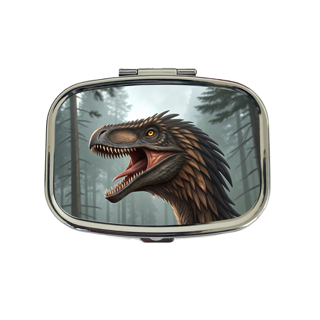 Roaring Raptor Dinosaur Travel Pill Box Case
