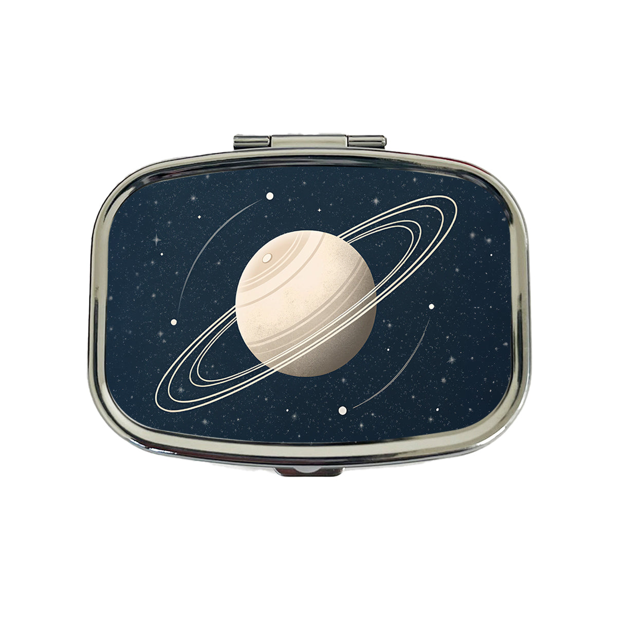 Saturn Planet Rings Space Travel Pill Box Case