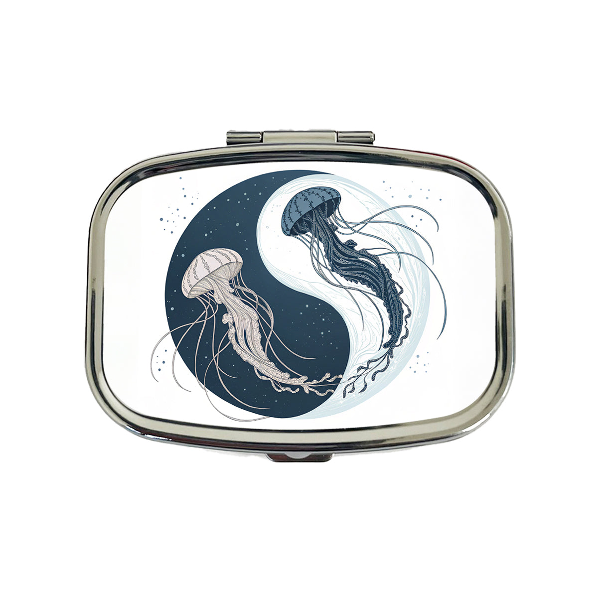 Two Jellyfish Yin Yang Travel Pill Box Case