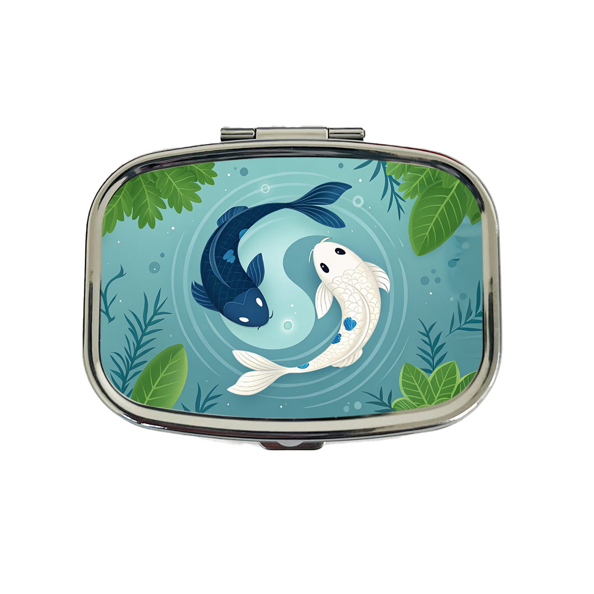 Two Koi Yin Yang Cute Travel Pill Box Case