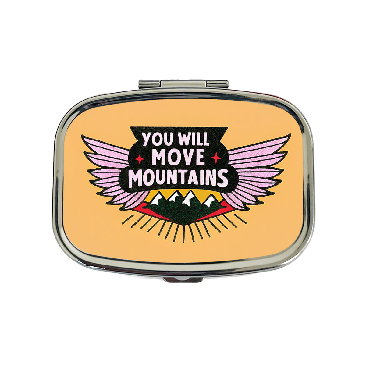 You Will Move Mountains Inspirational Travel Pill Box Case