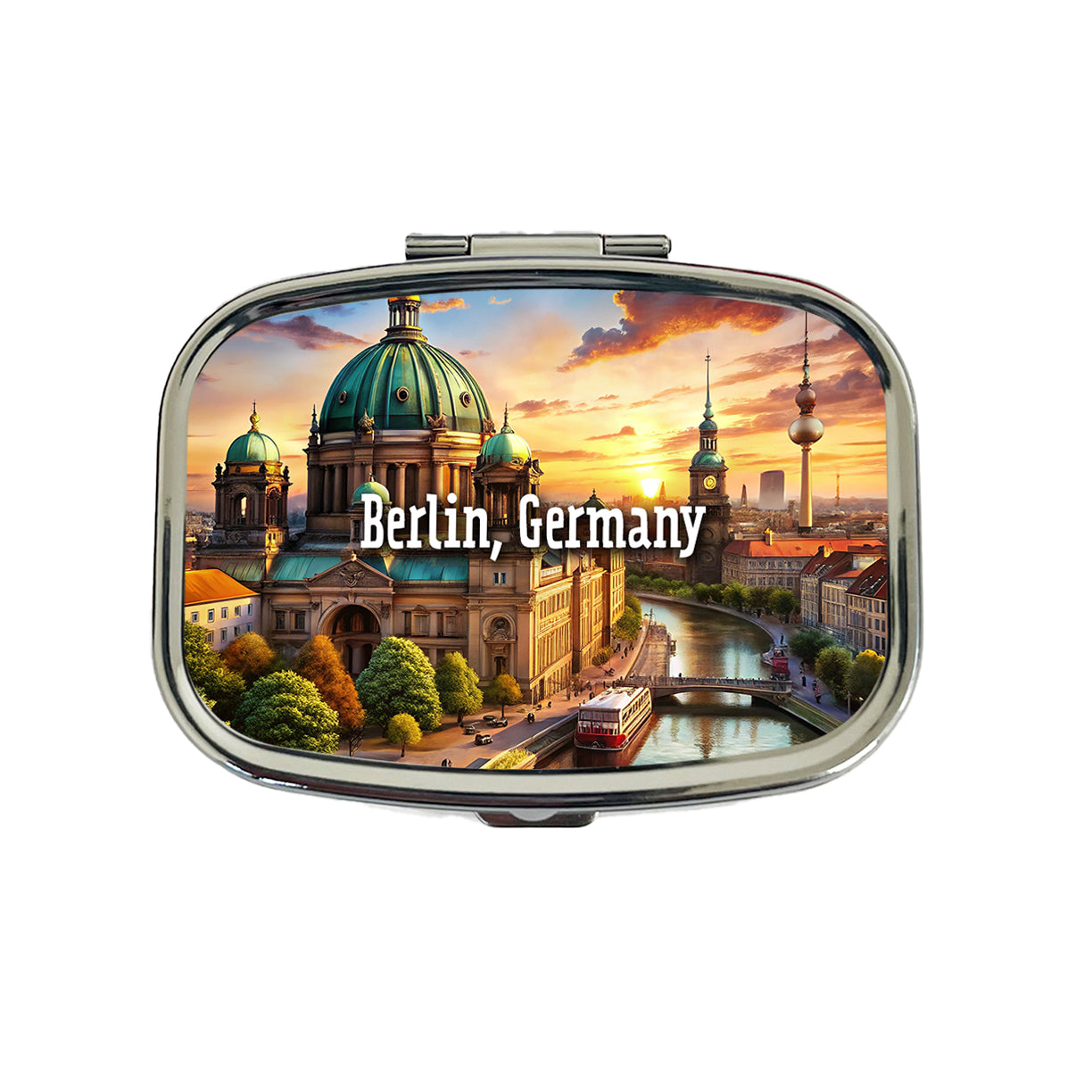 Berlin, Germany Travel City Country Stamp Travel Pill Box Case