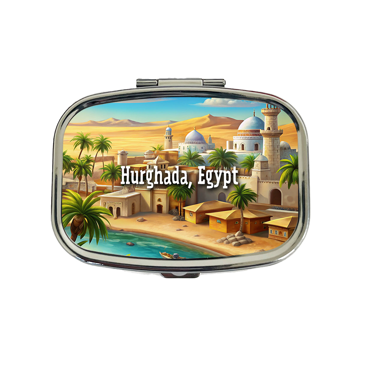 Hurghada, Egypt Travel City Country Stamp Travel Pill Box Case