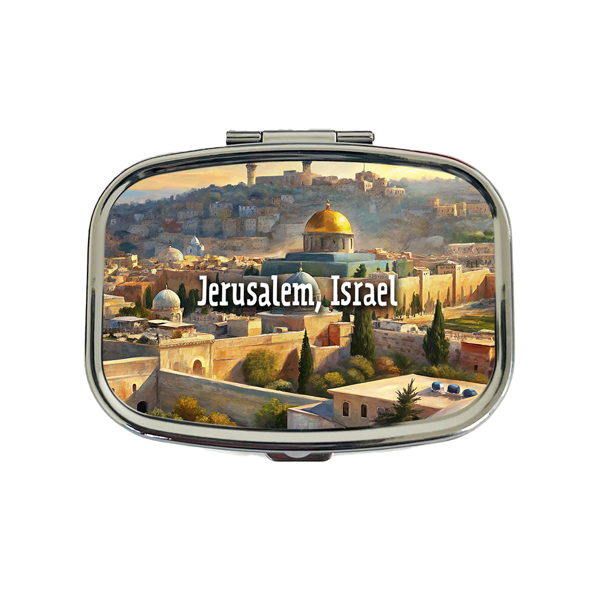 Jerusalem, Israel Travel City Country Stamp Travel Pill Box Case