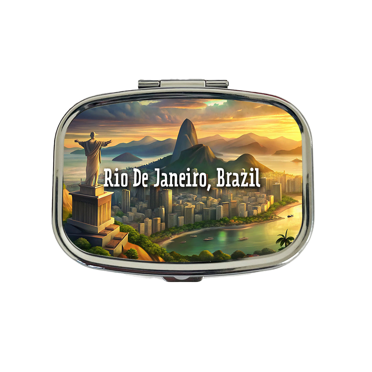 Rio De Janeiro, Brazil Travel City Country Stamp Travel Pill Box Case