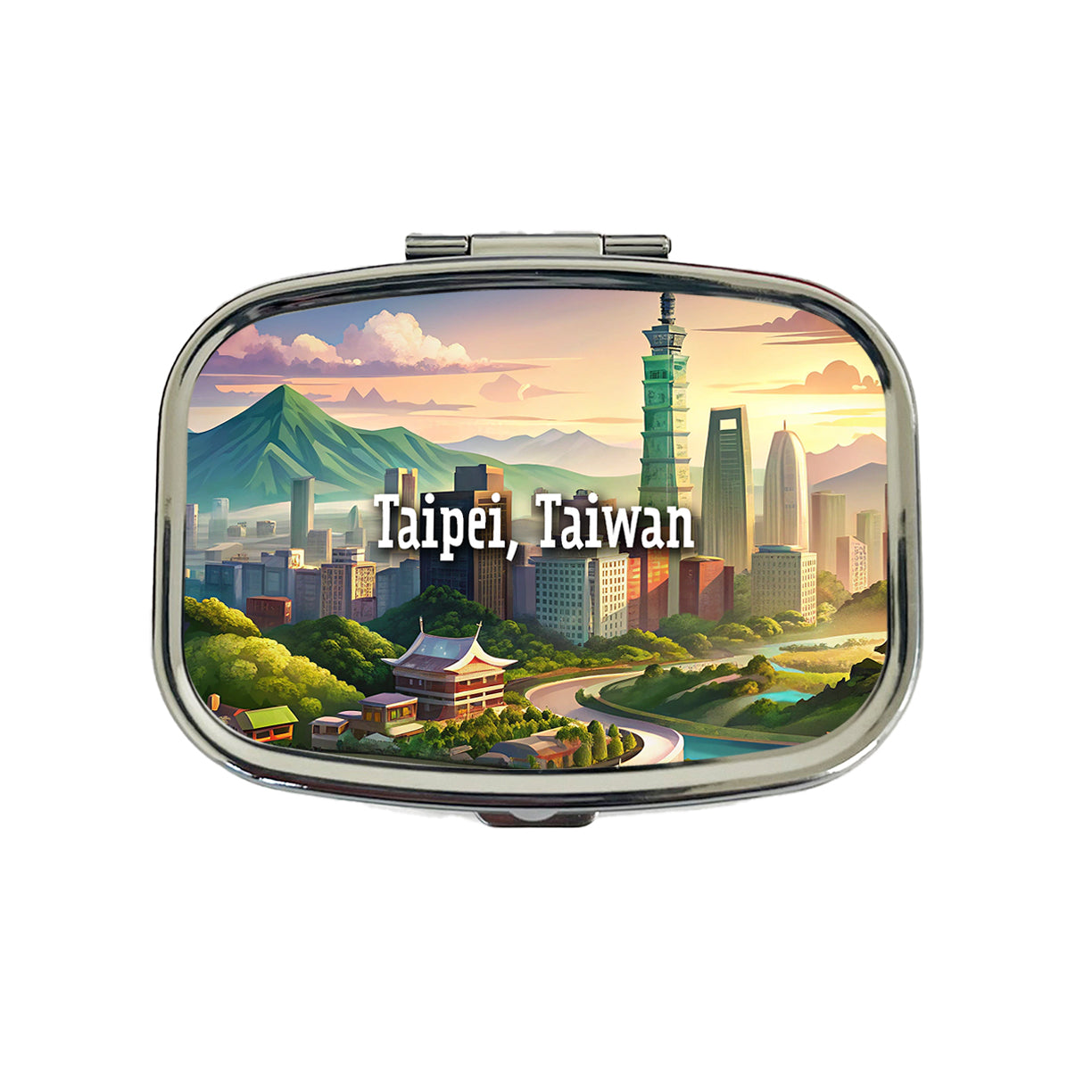 Taipei, Taiwan Travel City Country Stamp Travel Pill Box Case