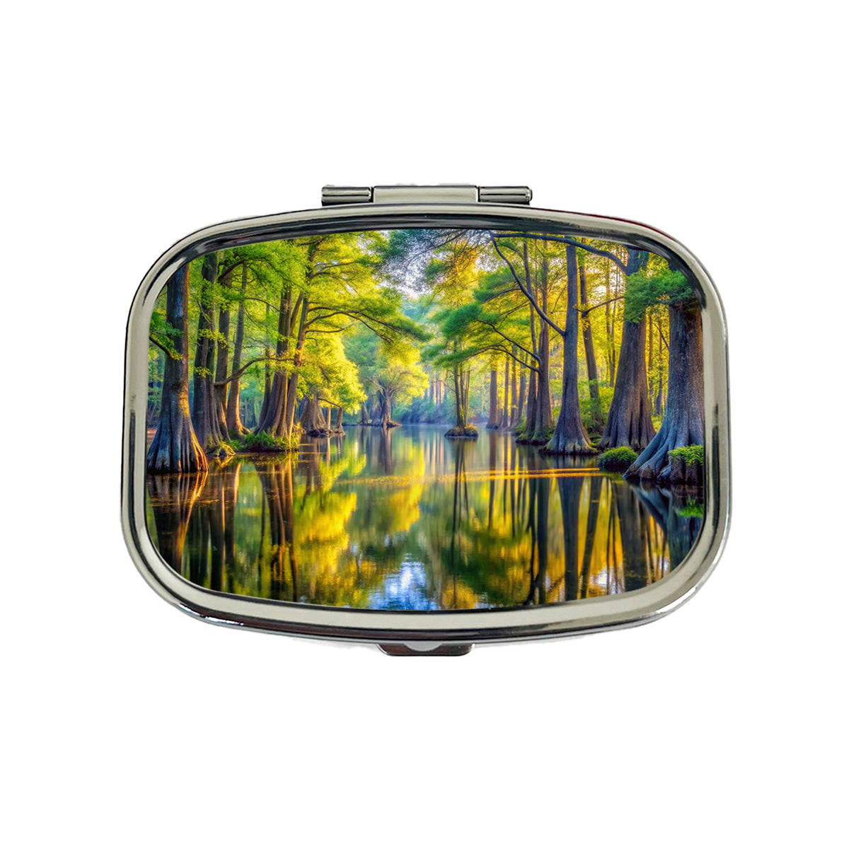 Congaree National Park South Carolina Watercolor Style Travel Pill Box Case