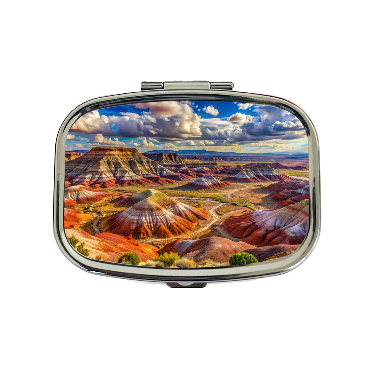 Petrified Forest National Park Arizona Watercolor Style Travel Pill Box Case