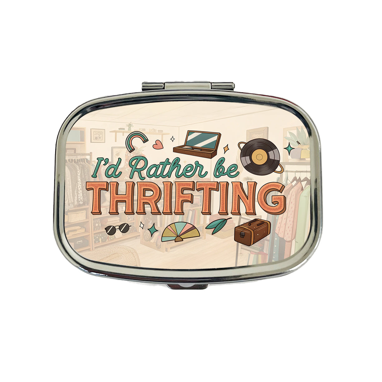 I'd Rather Be Thrifting Thrift Store Shopping Travel Pill Box Case