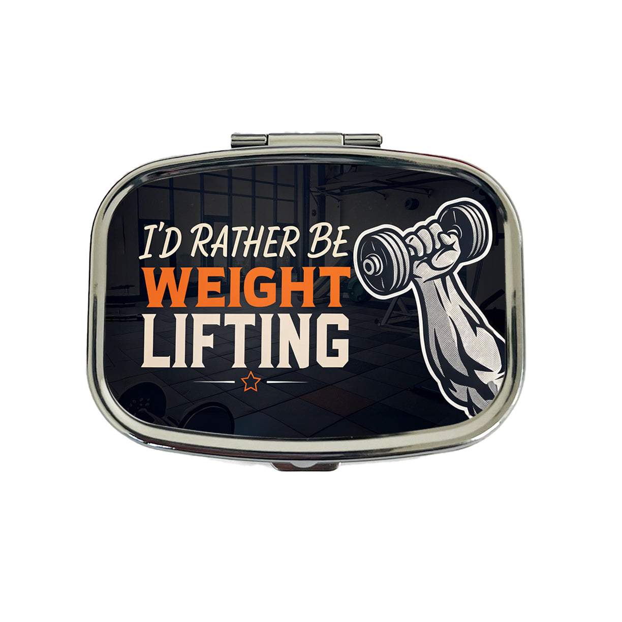 I'd Rather Be Weight Lifting Dumbbell Travel Pill Box Case