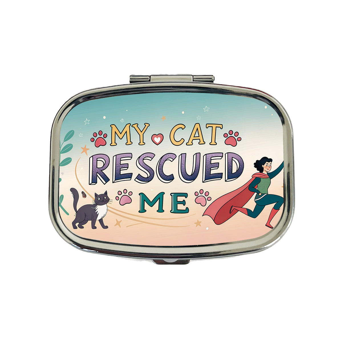 My Cat Rescued Me Pet Adoption Travel Pill Box Case