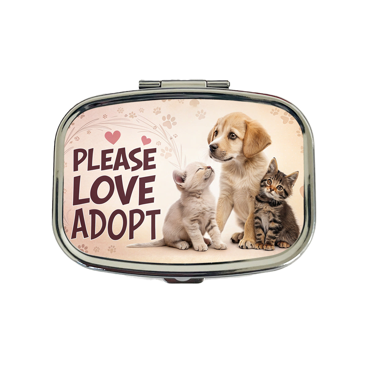 Please Love Adopt Animal Pet Rescue Adoption Travel Pill Box Case