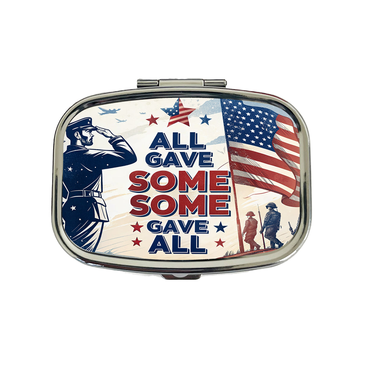 All Gave Some Some Gave All Patriotic Military Travel Pill Box Case