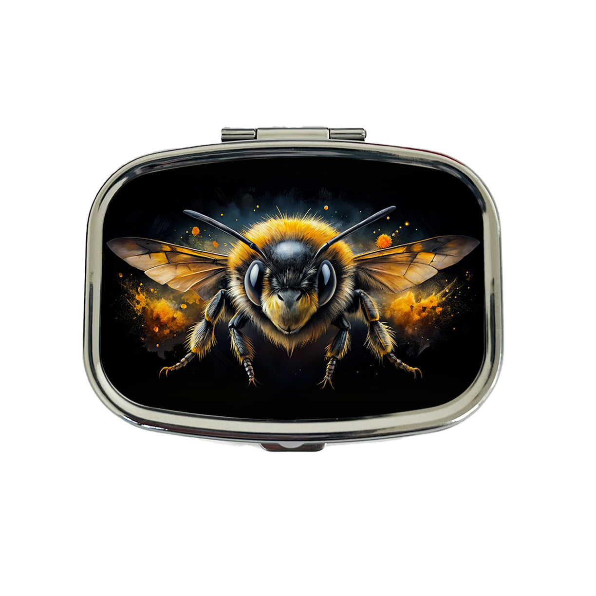 Angry Bumblebee Watercolor Travel Pill Box Case