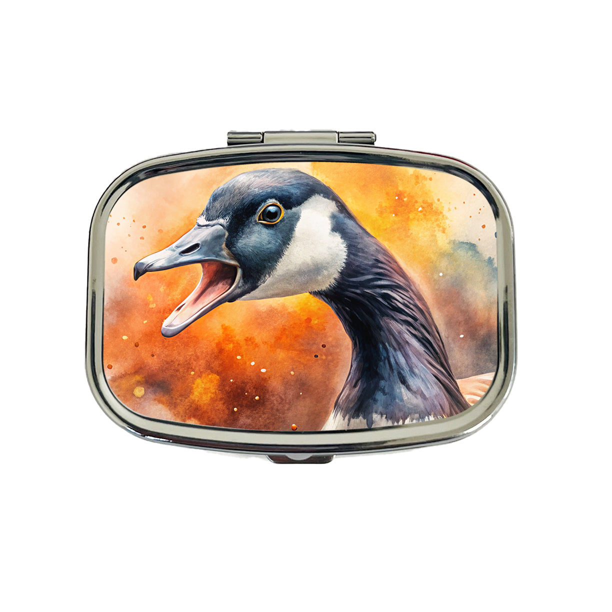 Angry Canadian Canada Goose Watercolor Travel Pill Box Case