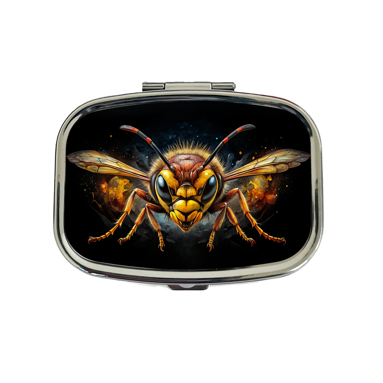 Angry Hornet Watercolor Travel Pill Box Case