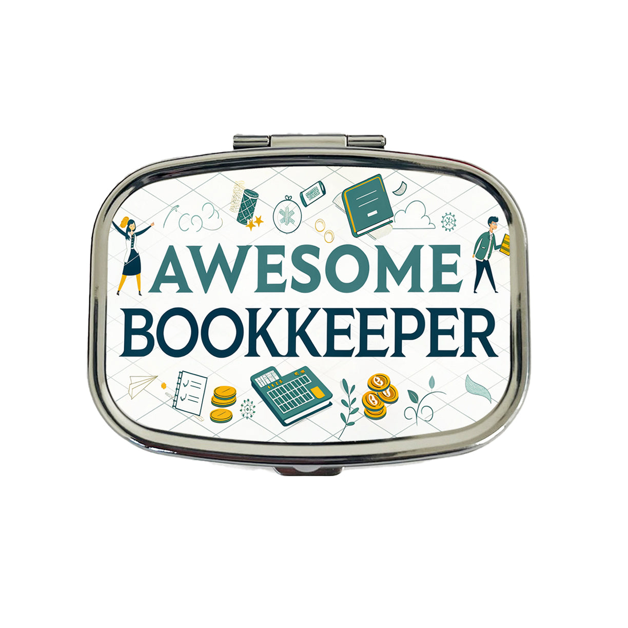 Awesome Bookkeeper Inspirational Travel Pill Box Case