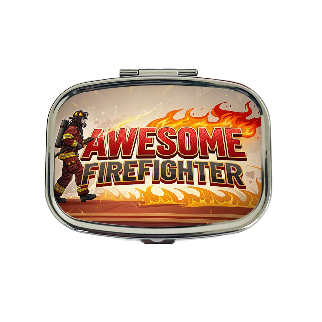 Awesome Firefighter Inspirational Travel Pill Box Case