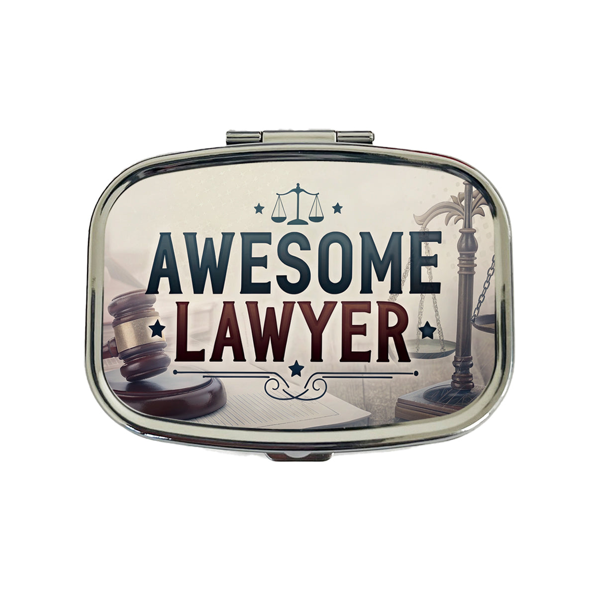 Awesome Lawyer Inspirational Scales of Justice Travel Pill Box Case