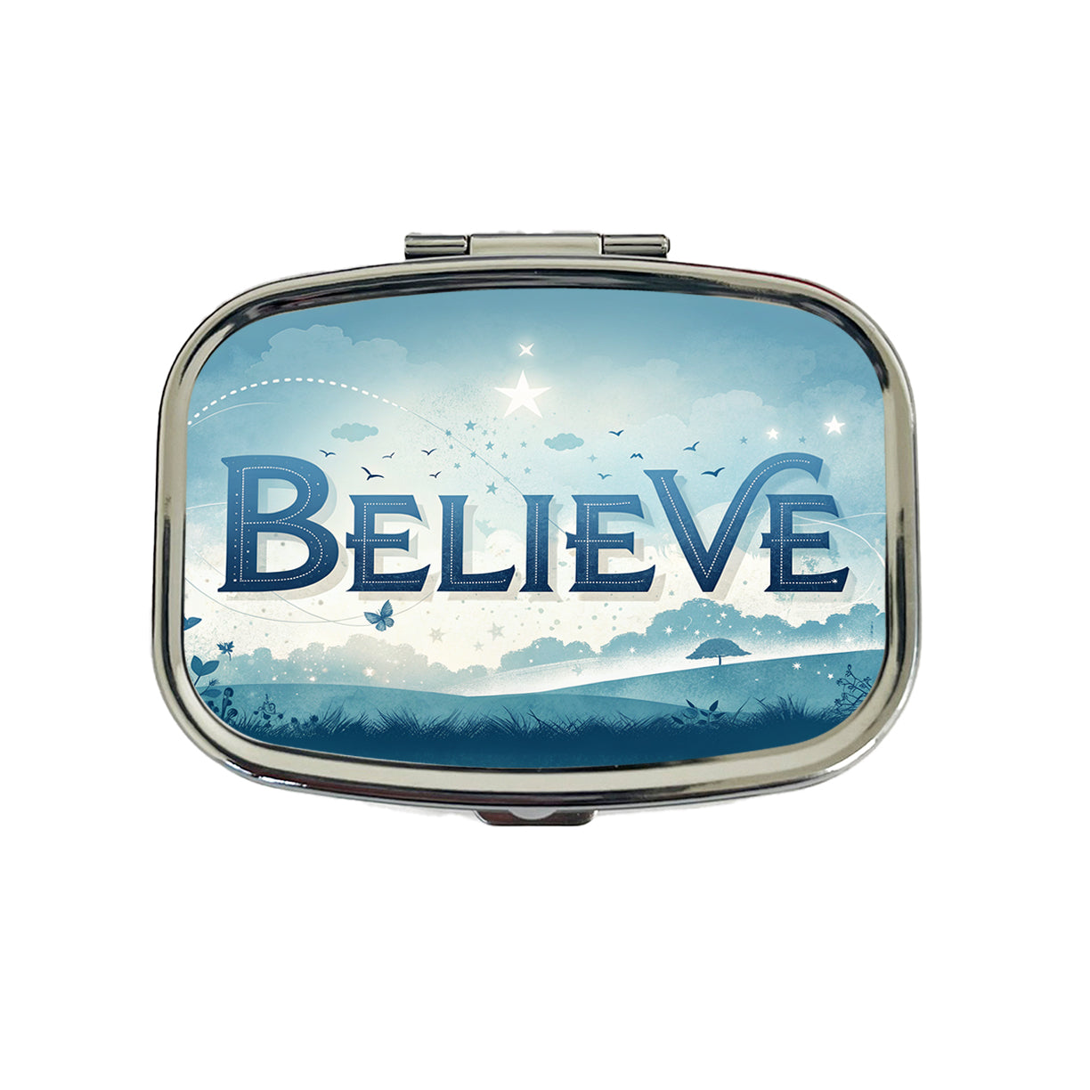 Believe Inspirational Religious Travel Pill Box Case