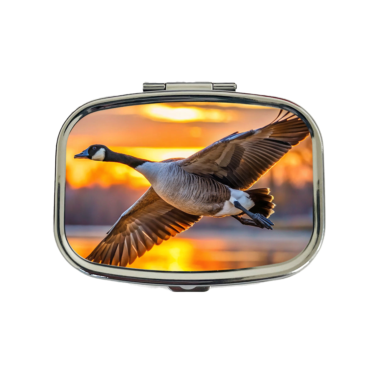 Canada Canadian Goose In Flight At Sunset Travel Pill Box Case