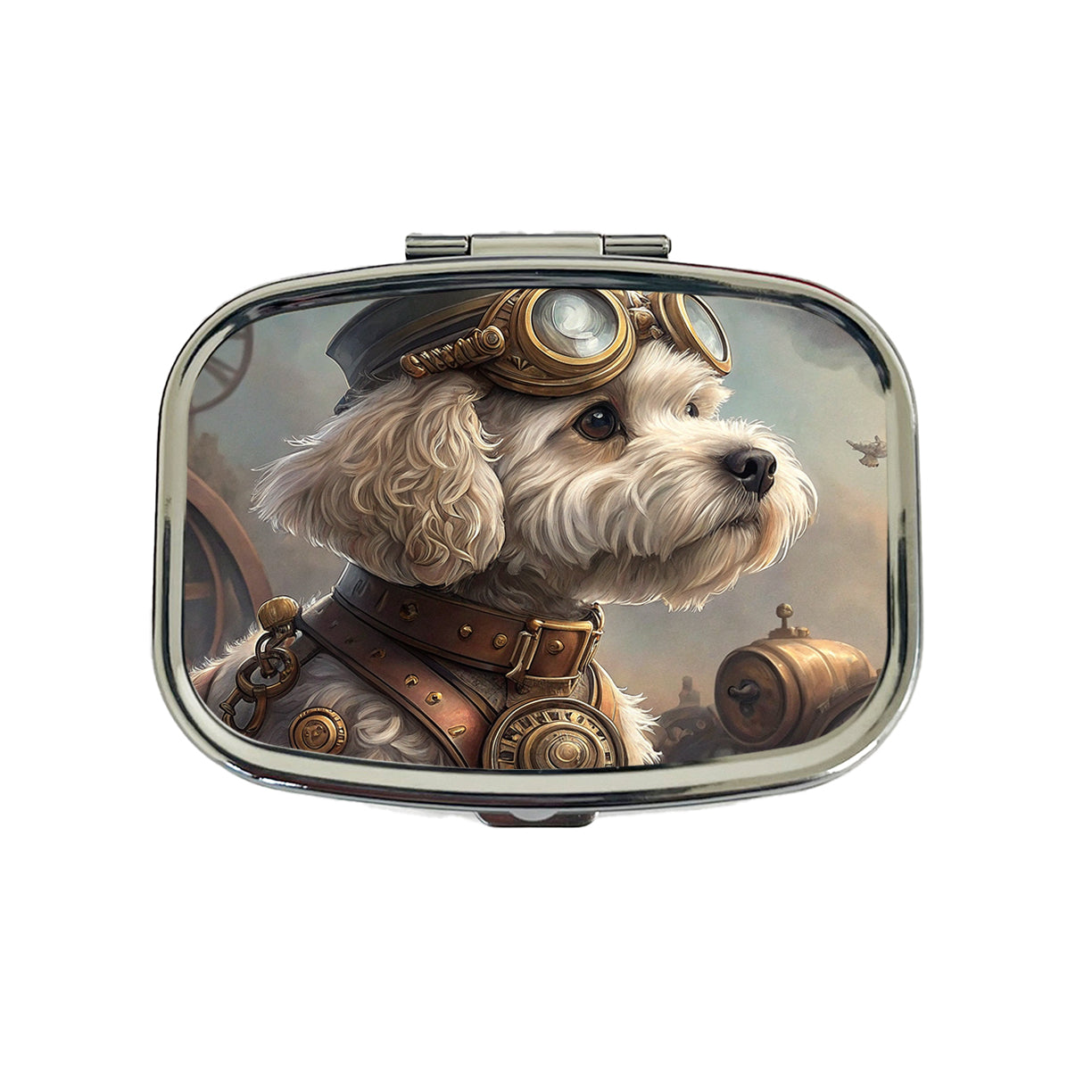 Cockapoo Dog Steampunk Travel Pill Box Case