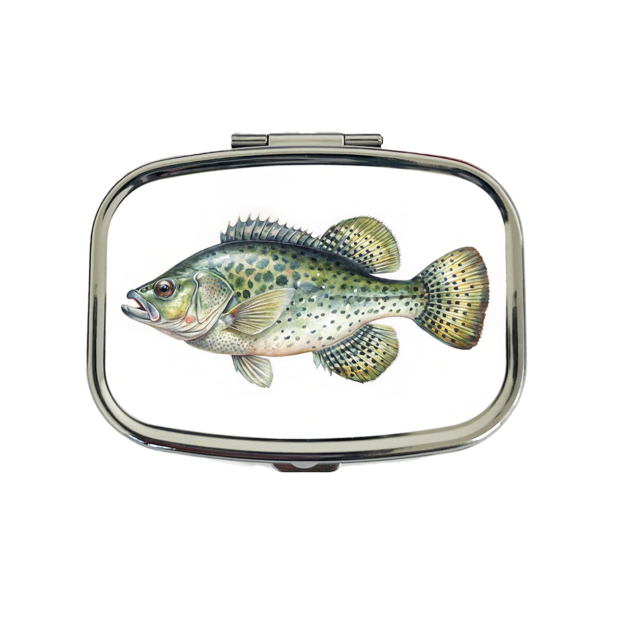 Crappie Fish Watercolor Illustration Travel Pill Box Case