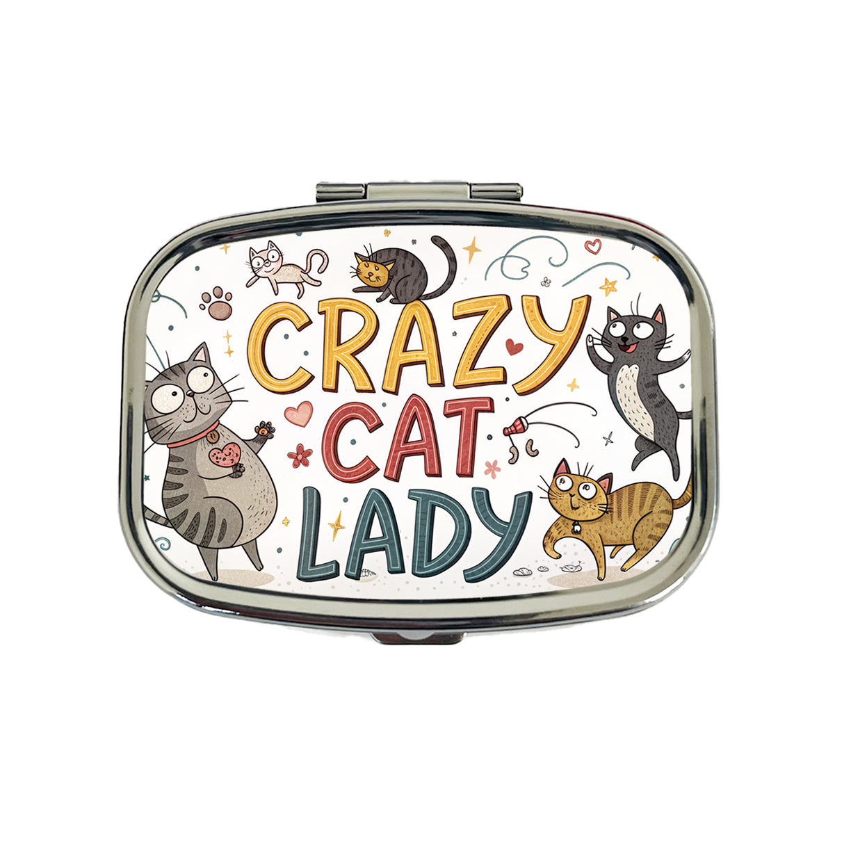 Crazy Cat Lady Funny Humorous Travel Pill Box Case