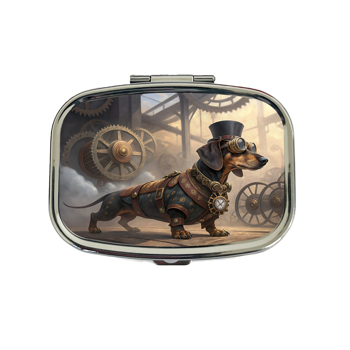 Dachshund Wiener Dog Steampunk Travel Pill Box Case