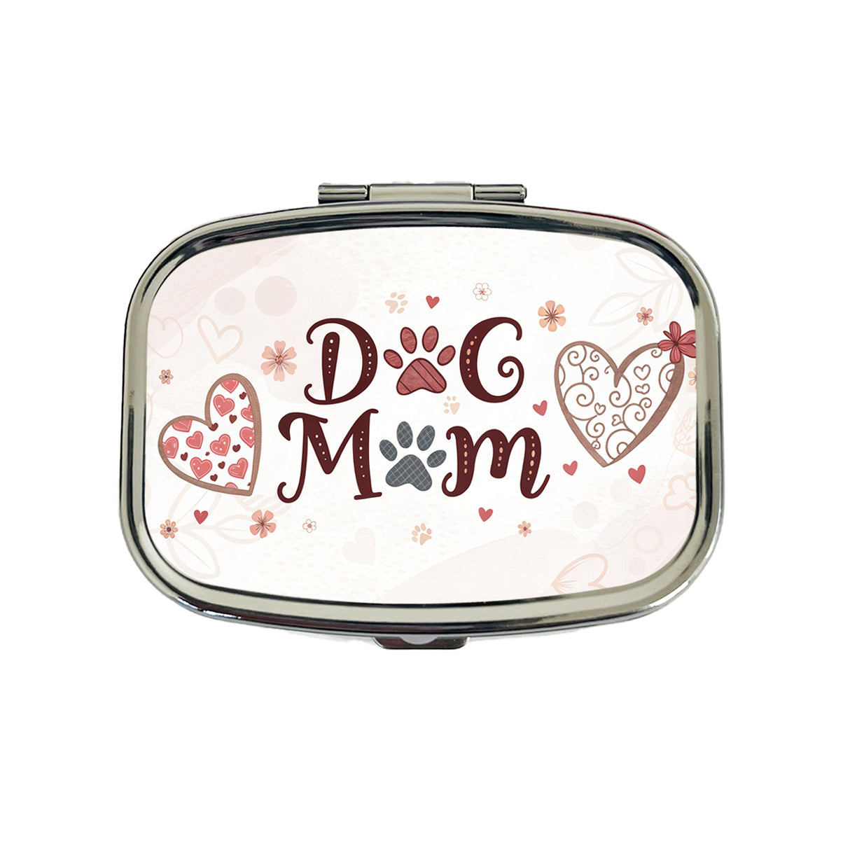 Dog Mom Cute Hearts Travel Pill Box Case