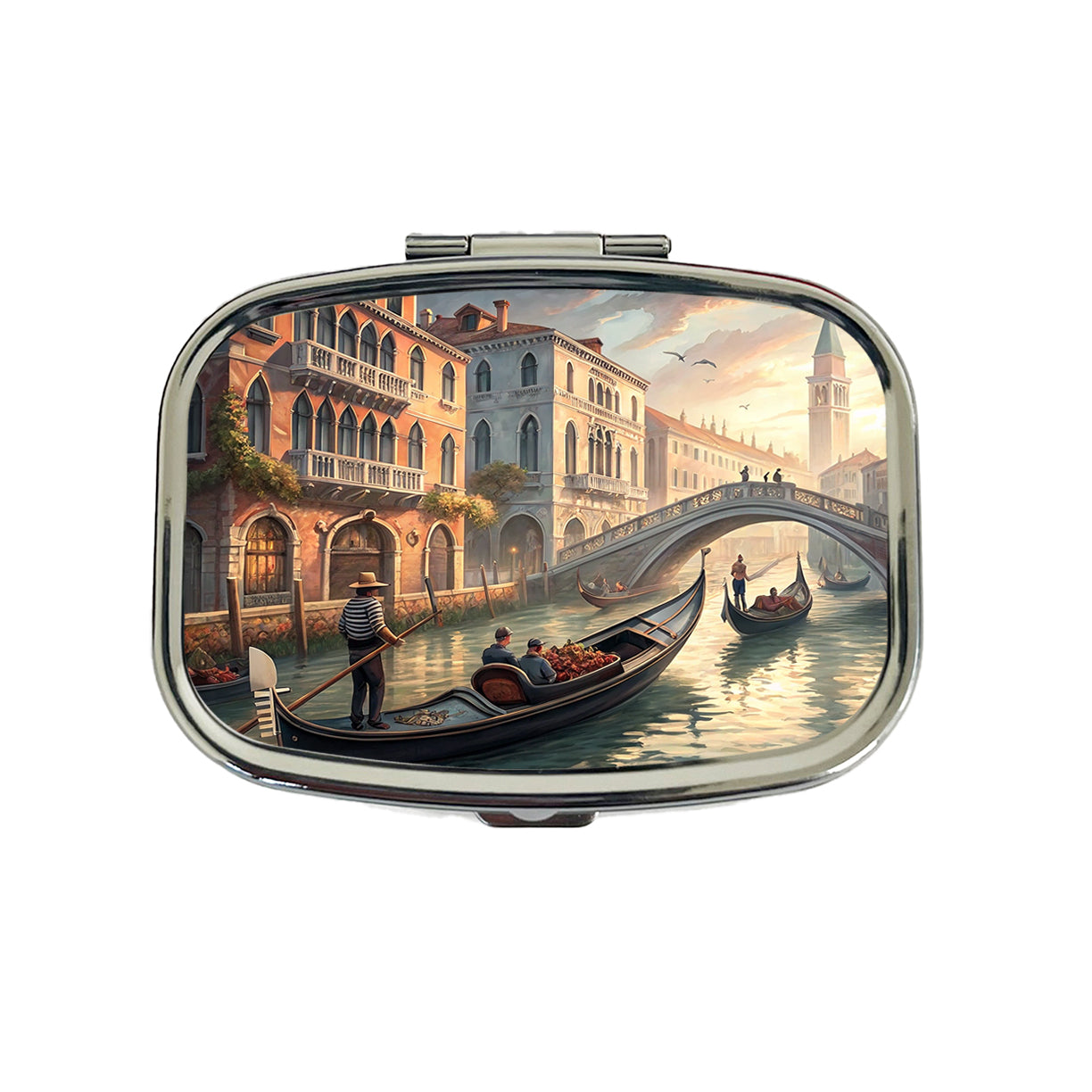 Gondolas on Canal Venice Italy Travel Pill Box Case
