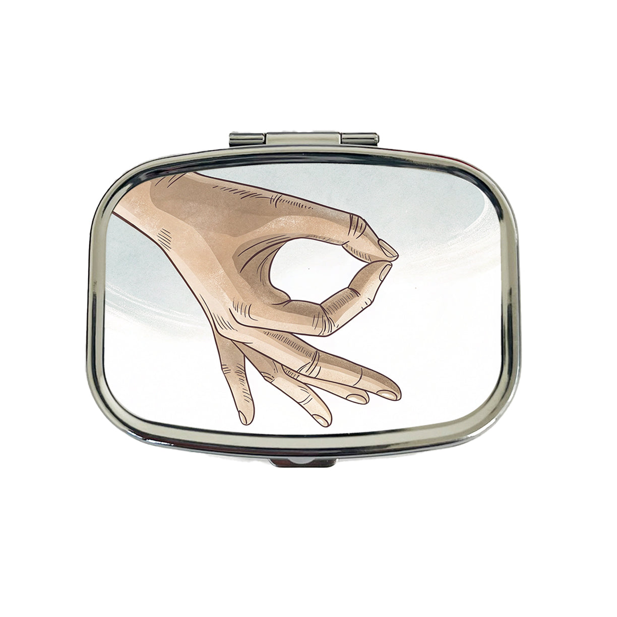 Hand Forming The Circle Game Travel Pill Box Case