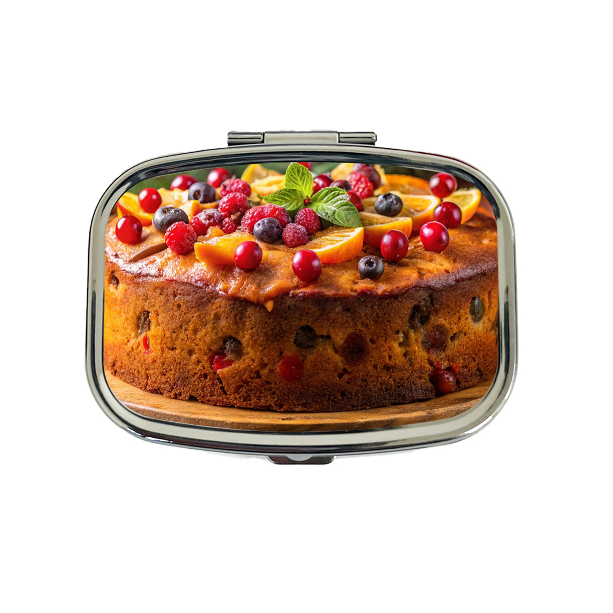 Holiday Fruitcake Fruit Cake Dessert Travel Pill Box Case