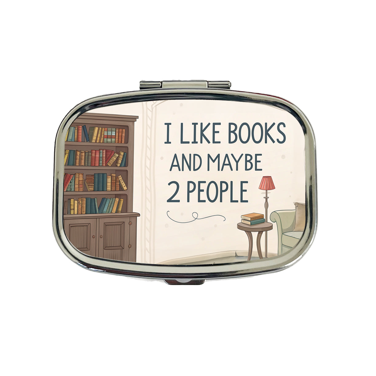 I Like Books And Maybe 2 People Funny Travel Pill Box Case