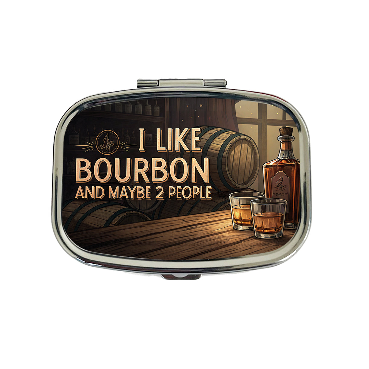 I Like Bourbon And Maybe 2 People Funny Travel Pill Box Case