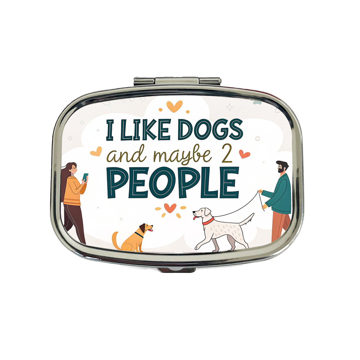I Like Dogs And Maybe 2 People Funny Travel Pill Box Case