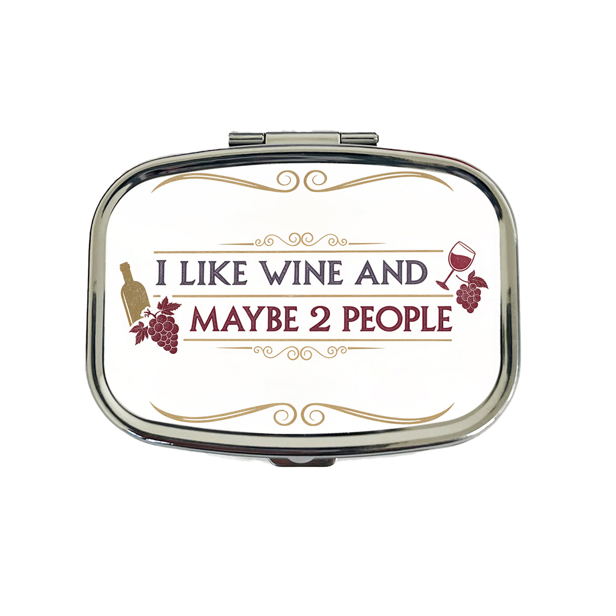 I Like Wine And Maybe 2 People Funny Travel Pill Box Case