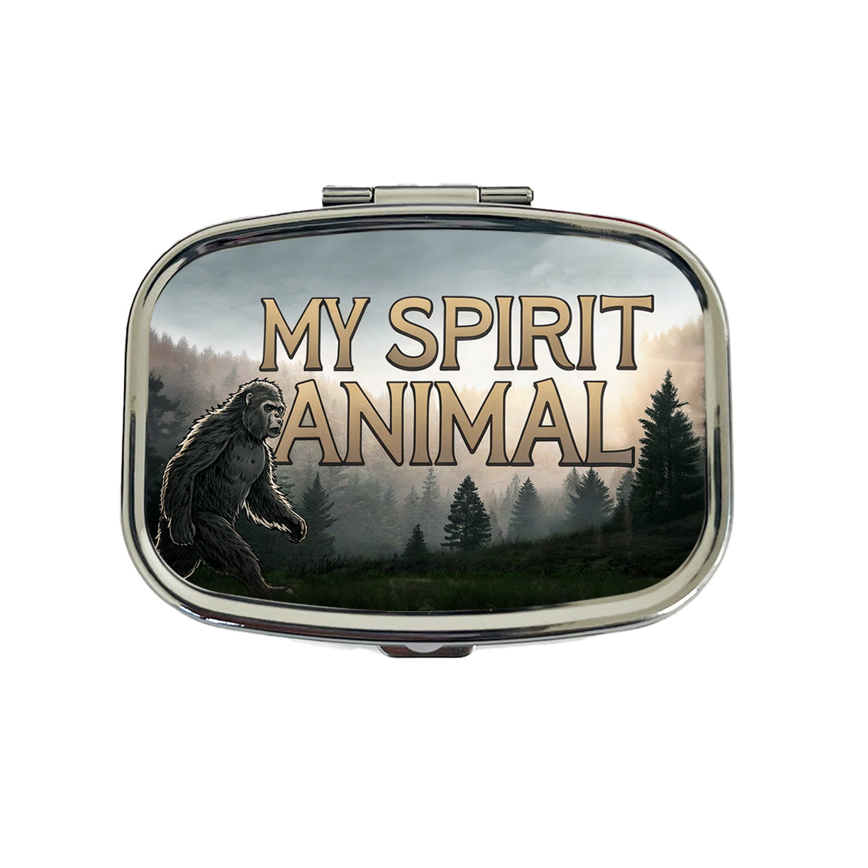 My Spirit Animal Bigfoot Funny Fantasy Travel Pill Box Case