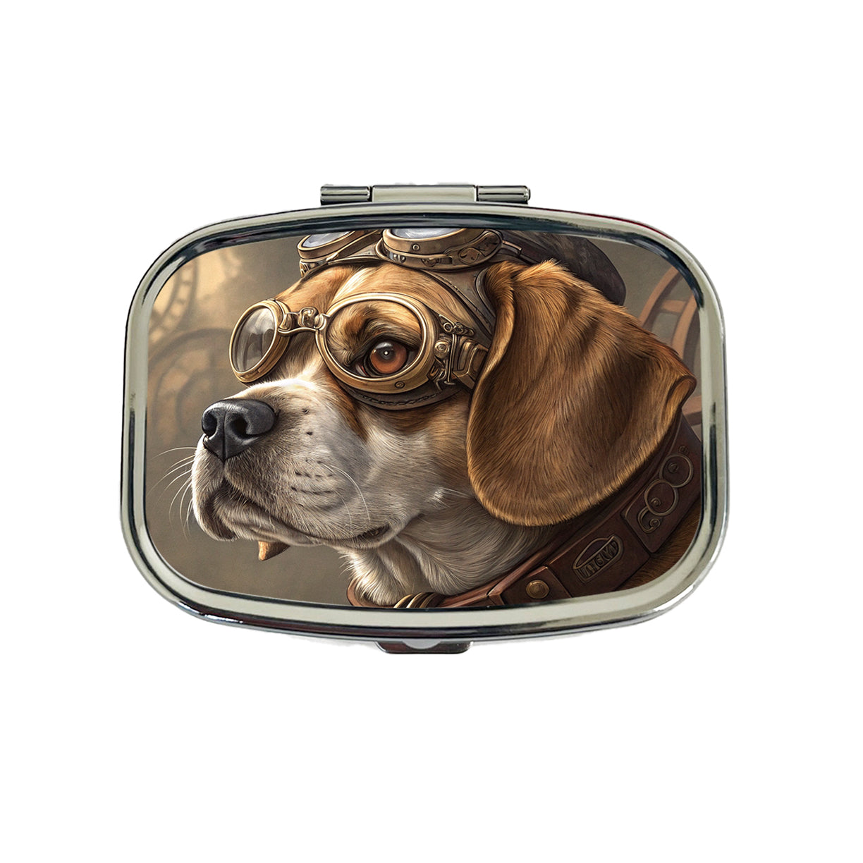 Puggle Dog Steampunk Travel Pill Box Case