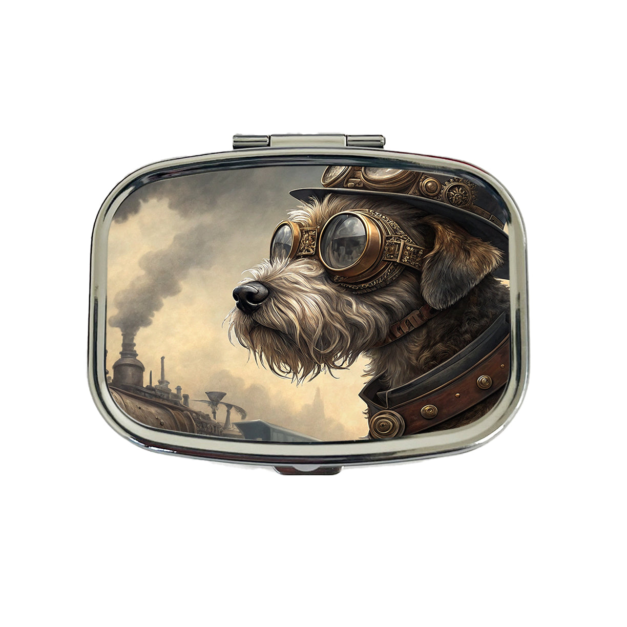 Schnoodle Dog Steampunk Travel Pill Box Case