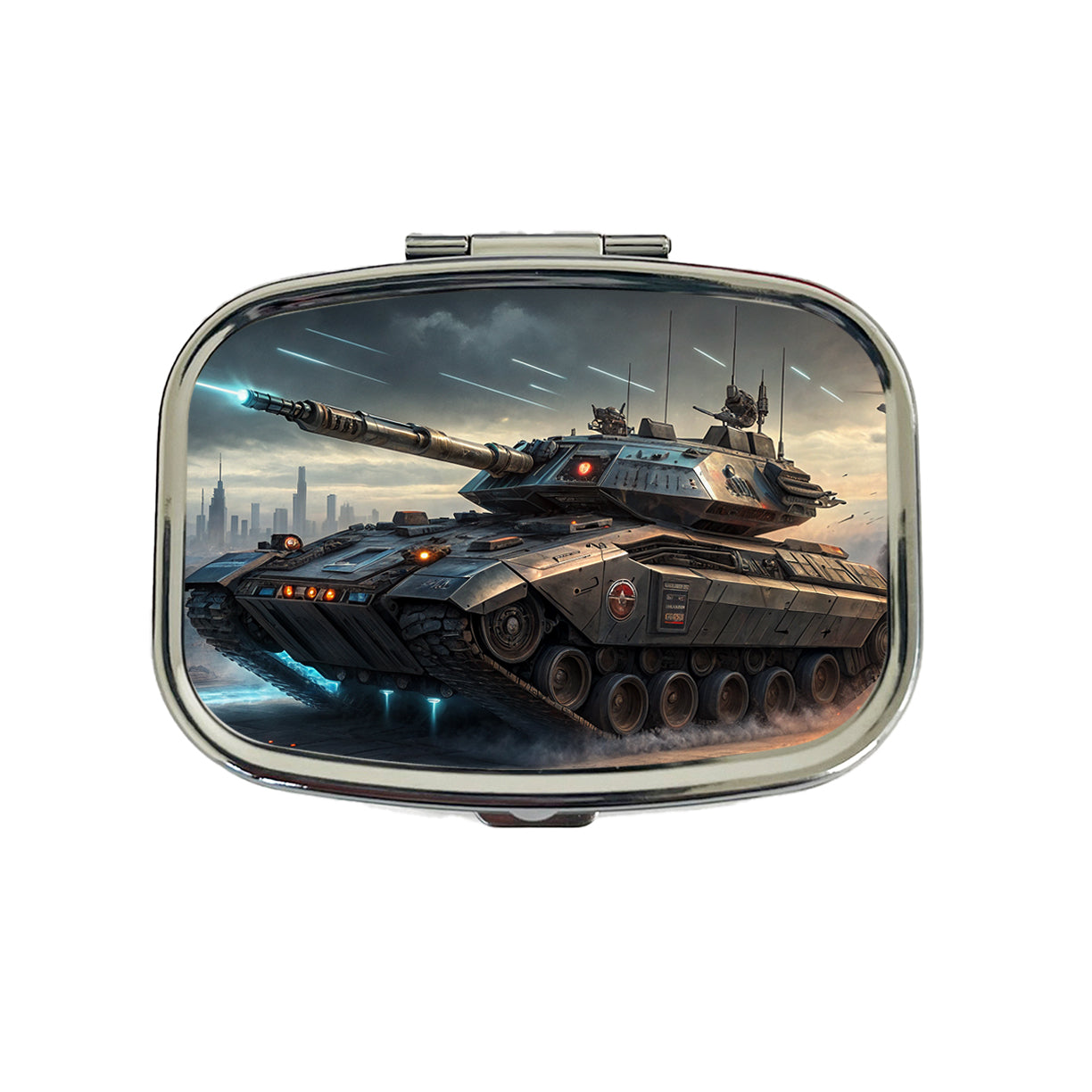 Sci-Fi Tank In Battle Travel Pill Box Case