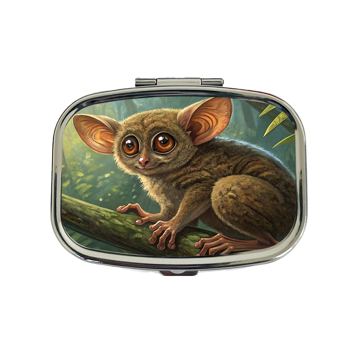 Tarsier Illustration Travel Pill Box Case