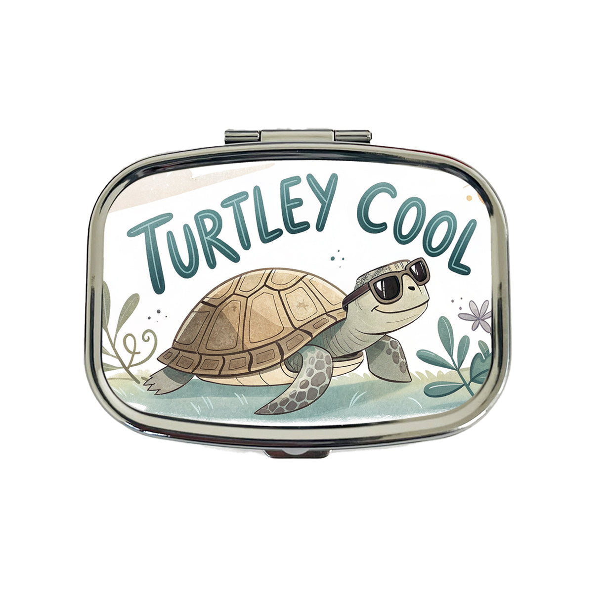 Turtley Cool Turtle Wearing Sunglasses Totally Travel Pill Box Case