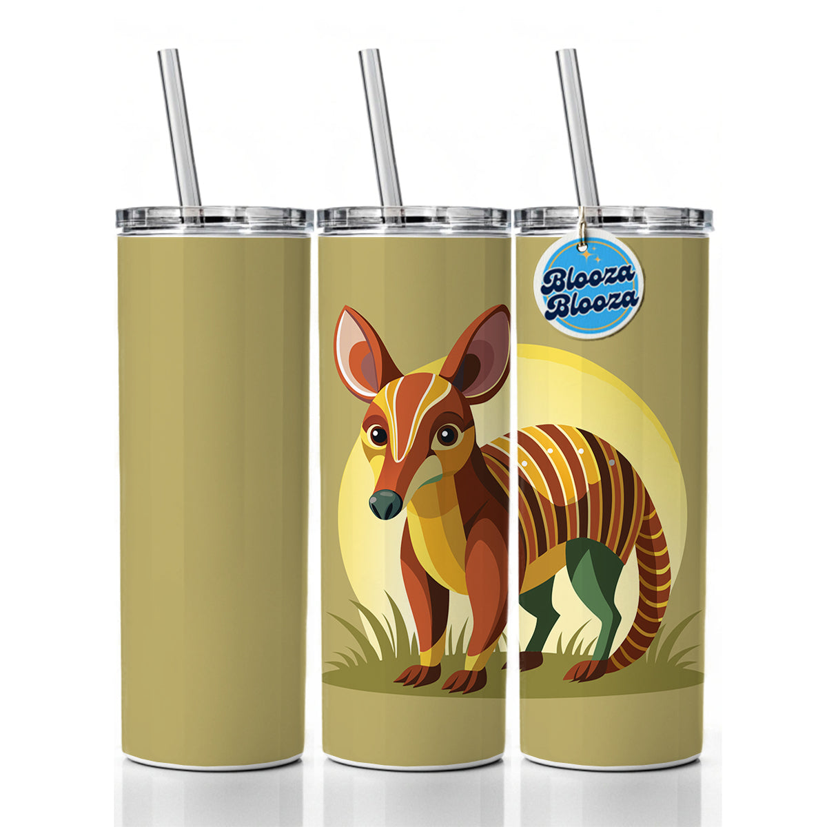Aardvark Animal Skinny Tumbler 20oz with Straw Insulated Water Bottle Gift
