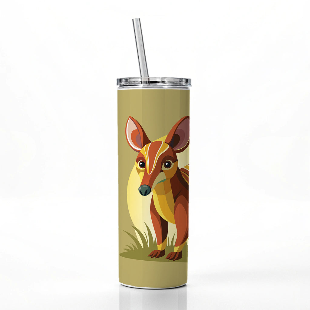 Aardvark Animal Skinny Tumbler 20oz with Straw Insulated Water Bottle Gift