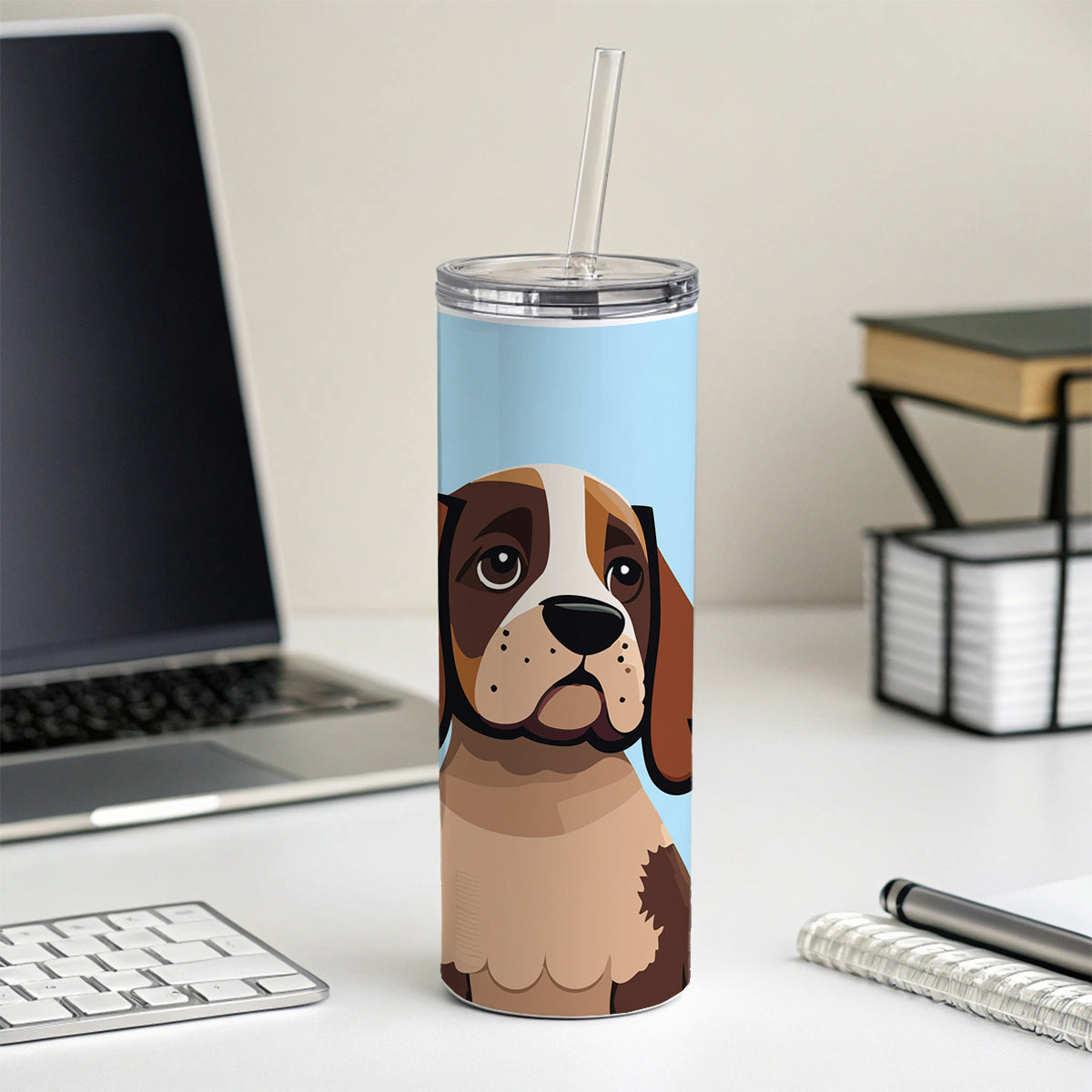 American English Coonhound Dog Skinny Tumbler 20oz with Straw Insulated Water Bottle Gift