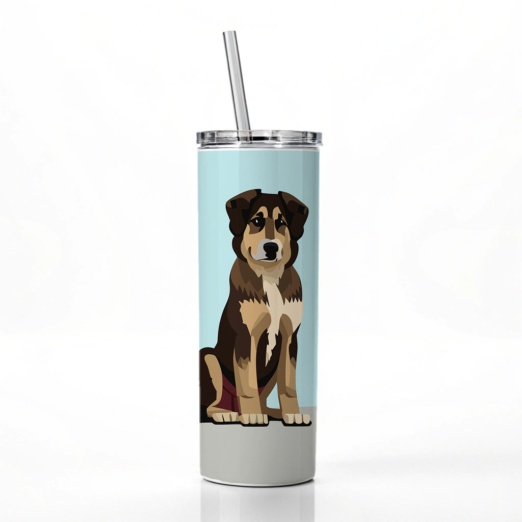 Anatolian Shepherd Dog Sitting Skinny Tumbler 20oz with Straw Insulated Water Bottle Gift