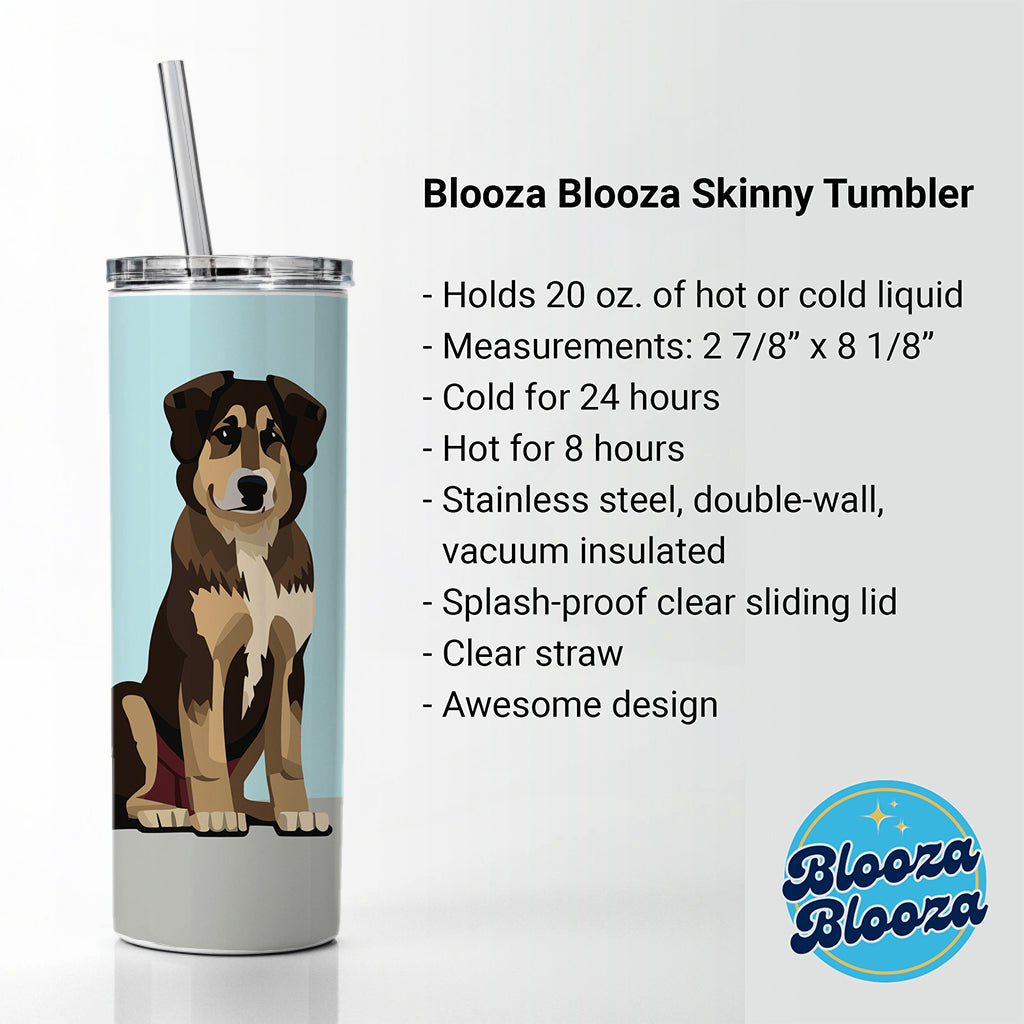 Anatolian Shepherd Dog Sitting Skinny Tumbler 20oz with Straw Insulated Water Bottle Gift