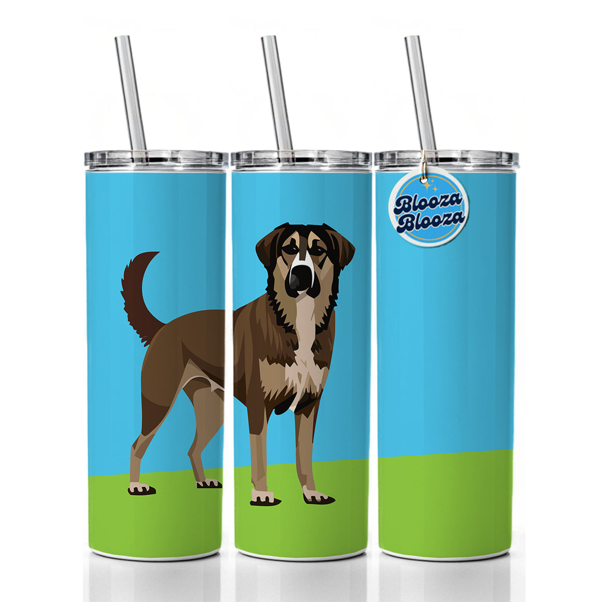 Anatolian Shepherd Dog Standing Skinny Tumbler 20oz with Straw Insulated Water Bottle Gift